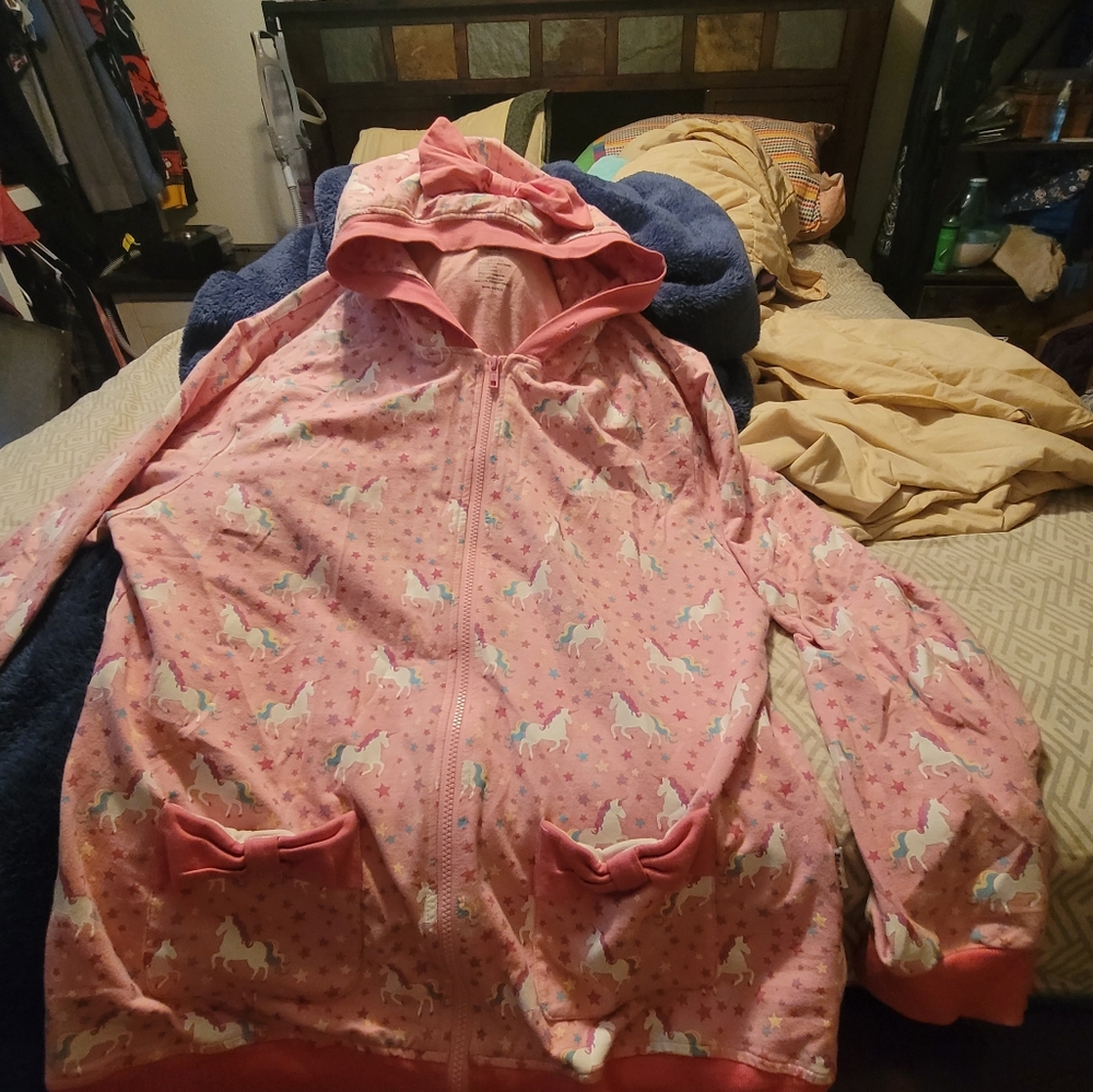 Plus sized 2xl unicorn lightweight zip up hoodie